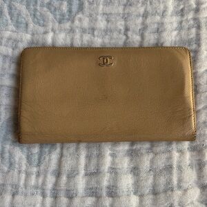 CHANEL Camel Leather Women's Wallet